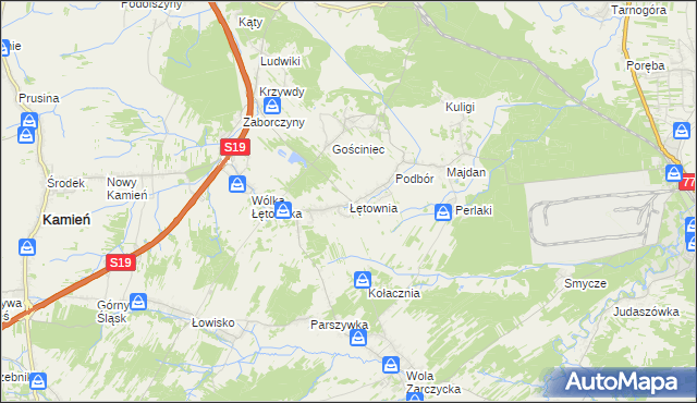 mapa Łętownia gmina Nowa Sarzyna, Łętownia gmina Nowa Sarzyna na mapie Targeo