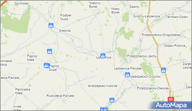 mapa Łętownica, Łętownica na mapie Targeo