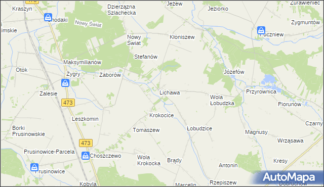 mapa Lichawa-Parcela, Lichawa-Parcela na mapie Targeo