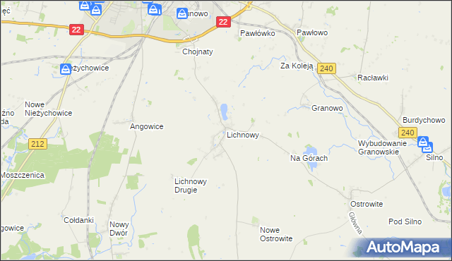 mapa Lichnowy gmina Chojnice, Lichnowy gmina Chojnice na mapie Targeo