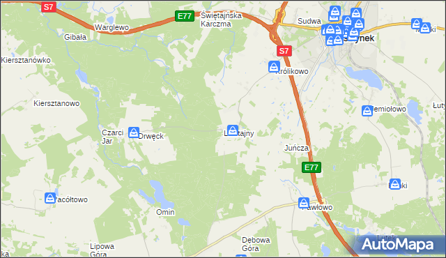 mapa Lichtajny gmina Olsztynek, Lichtajny gmina Olsztynek na mapie Targeo