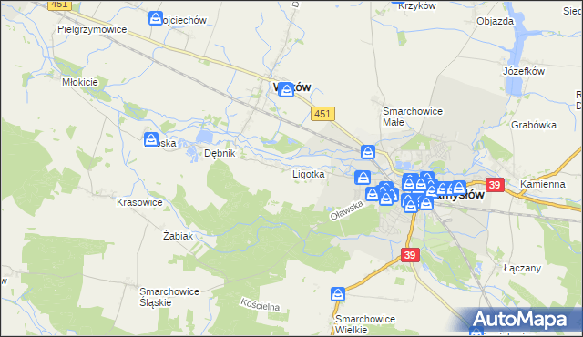 mapa Ligotka gmina Namysłów, Ligotka gmina Namysłów na mapie Targeo