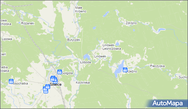 mapa Linówek gmina Śliwice, Linówek gmina Śliwice na mapie Targeo