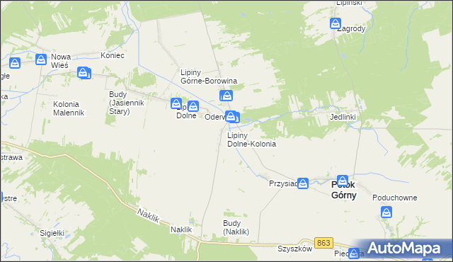 mapa Lipiny Dolne-Kolonia, Lipiny Dolne-Kolonia na mapie Targeo