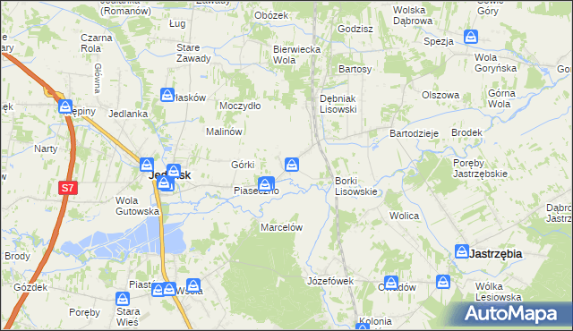 mapa Lisów gmina Jedlińsk, Lisów gmina Jedlińsk na mapie Targeo