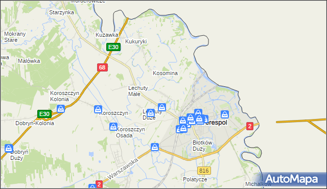 mapa Łobaczew Mały, Łobaczew Mały na mapie Targeo