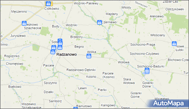 mapa Łoniewo gmina Radzanowo, Łoniewo gmina Radzanowo na mapie Targeo