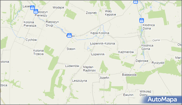 mapa Łopiennik, Łopiennik na mapie Targeo