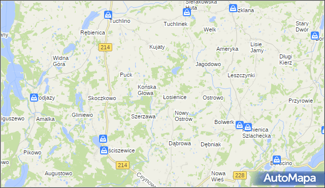 mapa Łosienice, Łosienice na mapie Targeo
