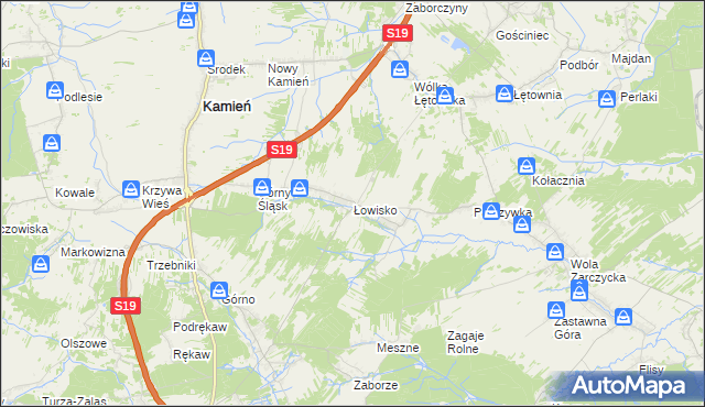 mapa Łowisko, Łowisko na mapie Targeo