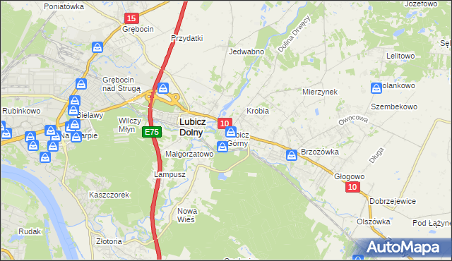 mapa Lubicz Górny, Lubicz Górny na mapie Targeo