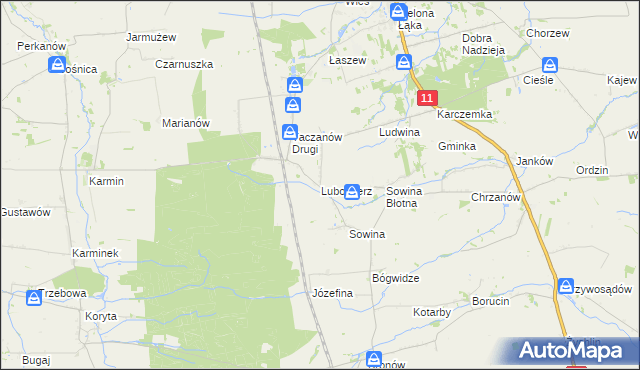 mapa Lubomierz gmina Pleszew, Lubomierz gmina Pleszew na mapie Targeo