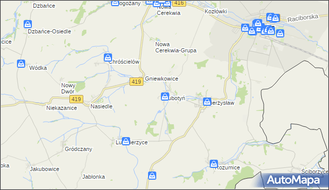 mapa Lubotyń gmina Kietrz, Lubotyń gmina Kietrz na mapie Targeo