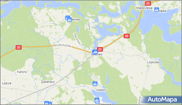 mapa Łubowo gmina Borne Sulinowo, Łubowo gmina Borne Sulinowo na mapie Targeo