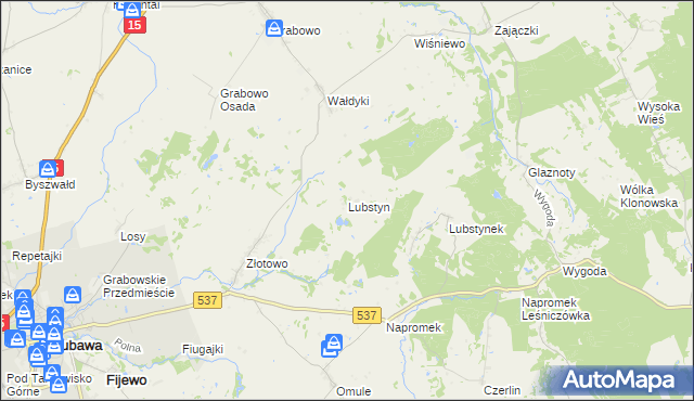 mapa Lubstyn, Lubstyn na mapie Targeo