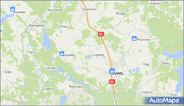 mapa Ługwałd, Ługwałd na mapie Targeo