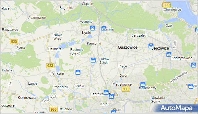 mapa Łuków Śląski, Łuków Śląski na mapie Targeo