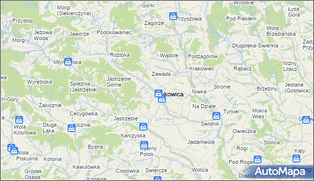 mapa Łukowica, Łukowica na mapie Targeo