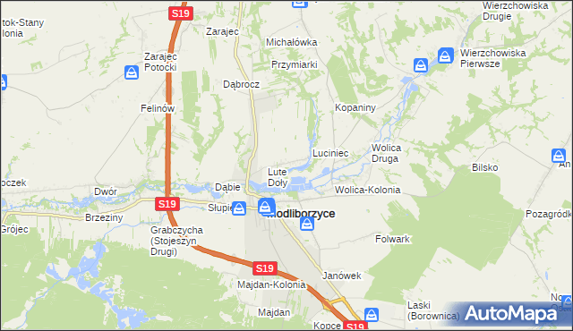 mapa Lute, Lute na mapie Targeo