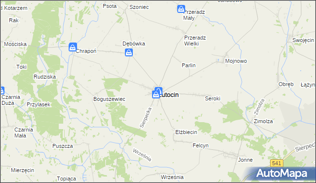 mapa Lutocin, Lutocin na mapie Targeo