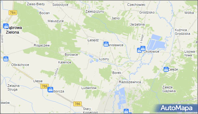 mapa Łysiny gmina Koniecpol, Łysiny gmina Koniecpol na mapie Targeo