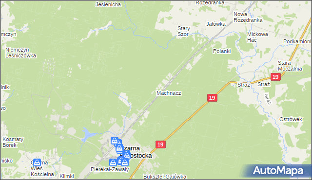 mapa Machnacz gmina Czarna Białostocka, Machnacz gmina Czarna Białostocka na mapie Targeo