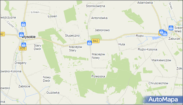 mapa Maciejów Nowy, Maciejów Nowy na mapie Targeo