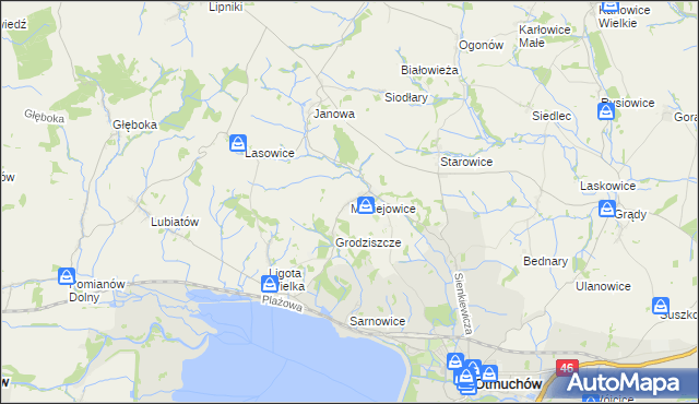 mapa Maciejowice gmina Otmuchów, Maciejowice gmina Otmuchów na mapie Targeo