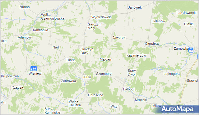 mapa Majdan gmina Wierzbno, Majdan gmina Wierzbno na mapie Targeo