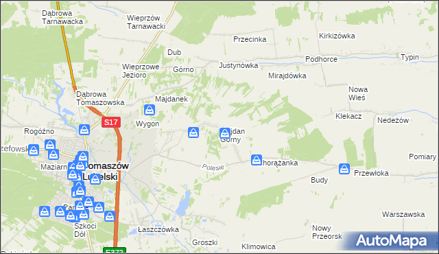 mapa Majdan Górny, Majdan Górny na mapie Targeo