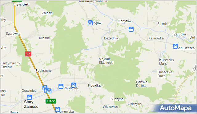 mapa Majdan Sitaniecki, Majdan Sitaniecki na mapie Targeo