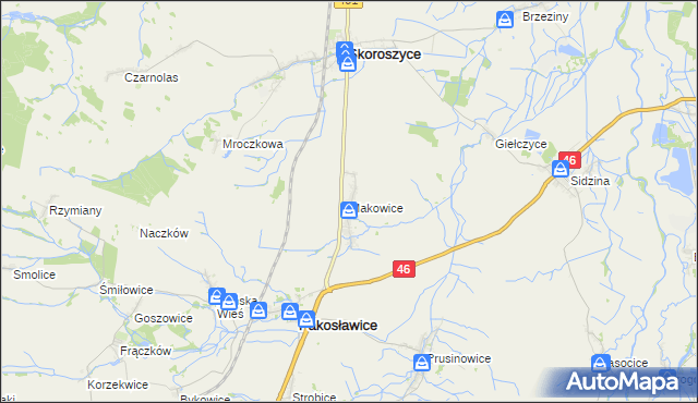 mapa Makowice gmina Skoroszyce, Makowice gmina Skoroszyce na mapie Targeo