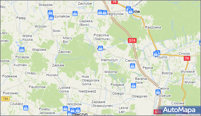 mapa Malmurzyn, Malmurzyn na mapie Targeo