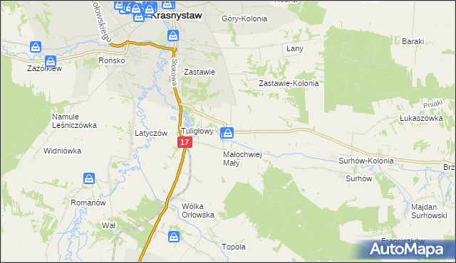 mapa Małochwiej Duży, Małochwiej Duży na mapie Targeo