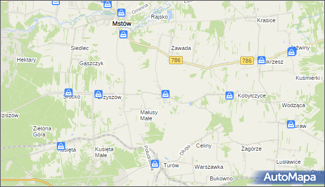 mapa Małusy Wielkie, Małusy Wielkie na mapie Targeo