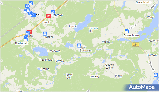mapa Mały Bukowiec, Mały Bukowiec na mapie Targeo