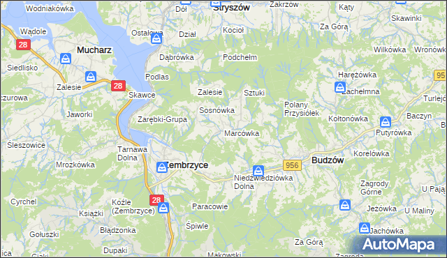mapa Marcówka, Marcówka na mapie Targeo