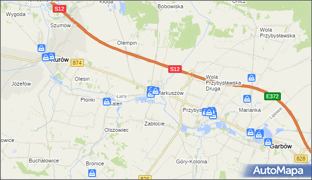 mapa Markuszów, Markuszów na mapie Targeo
