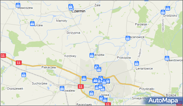 mapa Marszew gmina Pleszew, Marszew gmina Pleszew na mapie Targeo
