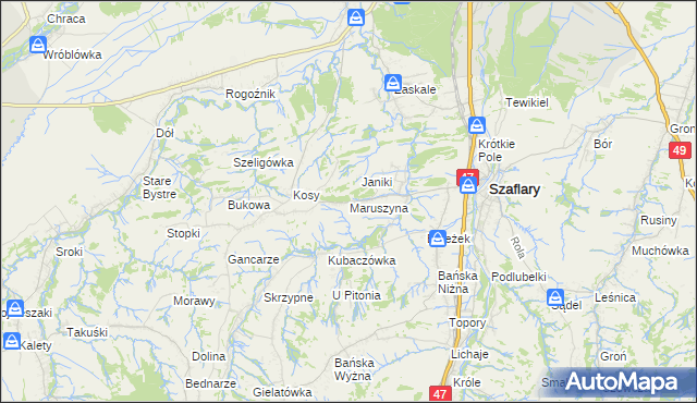 mapa Maruszyna, Maruszyna na mapie Targeo