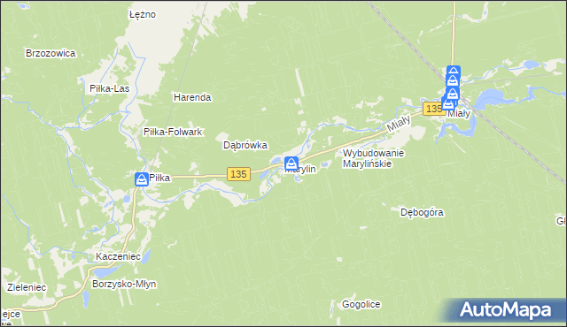 mapa Marylin gmina Drawsko, Marylin gmina Drawsko na mapie Targeo