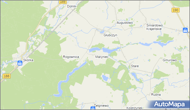 mapa Maryniec, Maryniec na mapie Targeo
