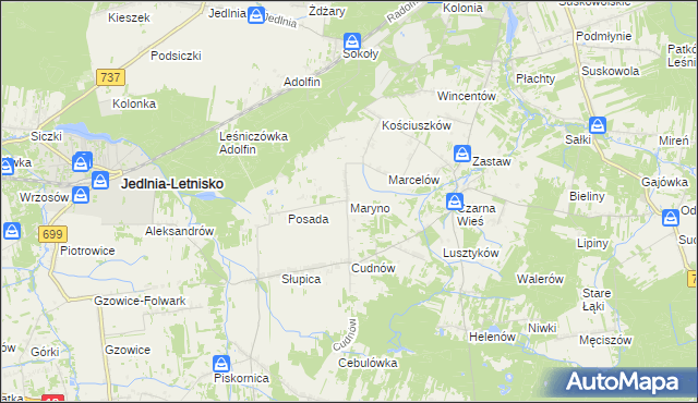 mapa Maryno, Maryno na mapie Targeo