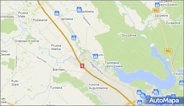 mapa Mazurki, Mazurki na mapie Targeo