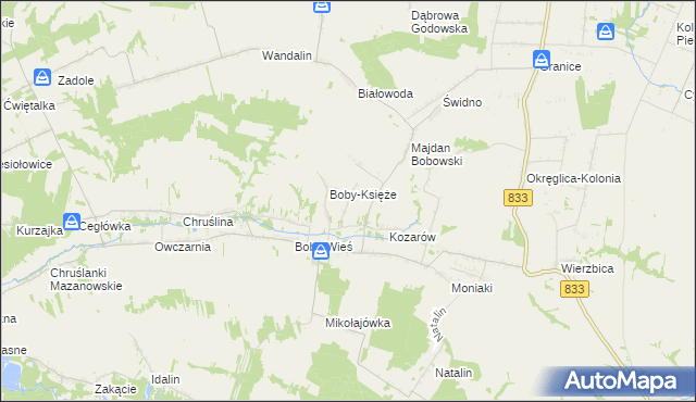 mapa Metelin gmina Urzędów, Metelin gmina Urzędów na mapie Targeo