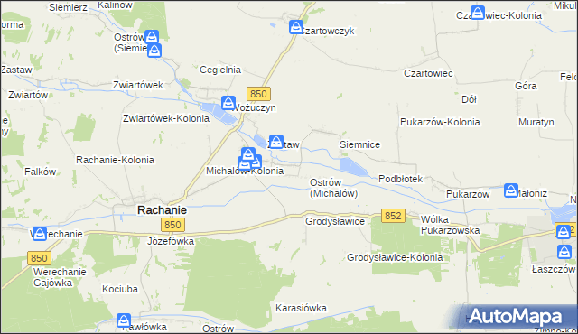 mapa Michalów gmina Rachanie, Michalów gmina Rachanie na mapie Targeo