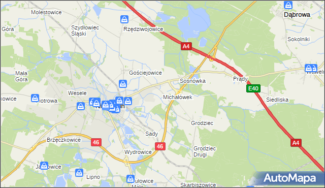 mapa Michałówek gmina Niemodlin, Michałówek gmina Niemodlin na mapie Targeo