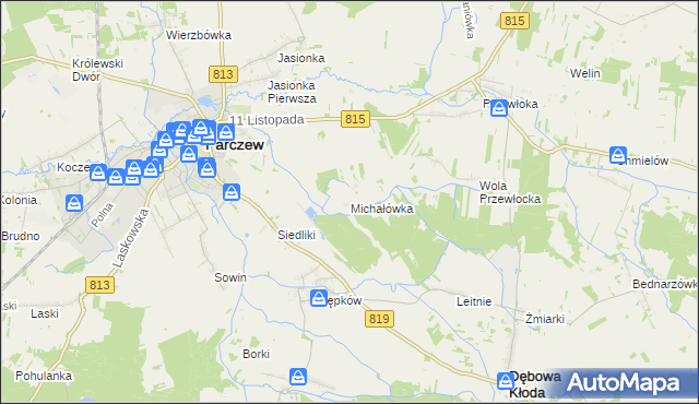 mapa Michałówka gmina Parczew, Michałówka gmina Parczew na mapie Targeo