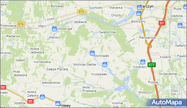 mapa Michrówek, Michrówek na mapie Targeo