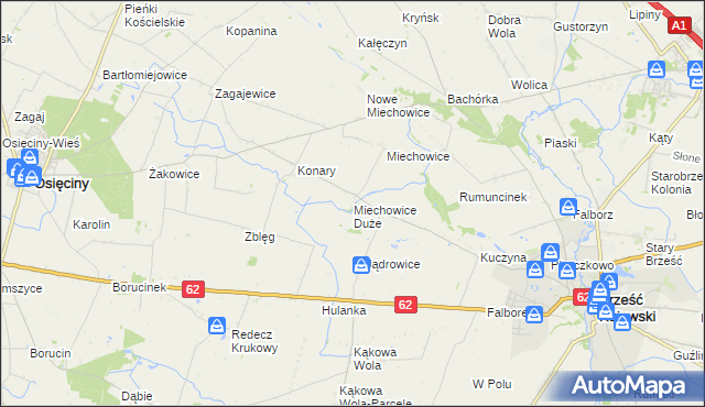 mapa Miechowice Duże, Miechowice Duże na mapie Targeo